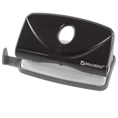 Дырокол BRAUBERG "Original", до 10 листов, черный