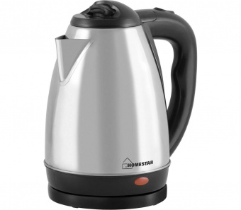 Чайник электр.  HomeStar HS-1010, ЧЕРНЫЙ диск 1,8л, 1,5кВт, нерж. сталь 6753
