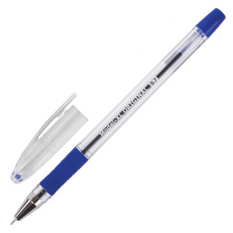 Ручка шариковая масляная с грипом BRAUBERG Max-Oil, ЧЕРНАЯ, игольч.узел 0,7мм,линия 0,35мм 142142